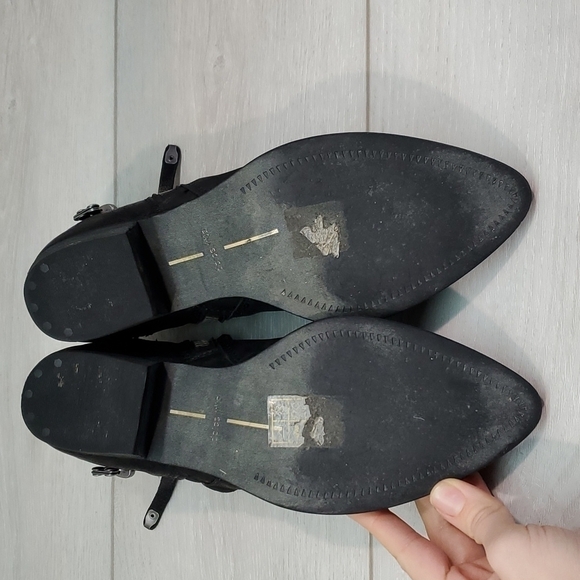 Dolce Vita Women Moto Leather Double Zip Heels Boots shoes sz 7.5 - Picture 11 of 14